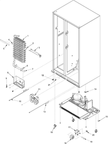 Evaporator Assy And Rollers Diagram and Parts List for SK535-2-PSK535062W  Maytag Refrigerator