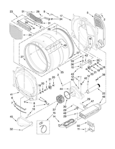 Bulkhead Parts Diagram and Parts List for MEDE250XL0  Maytag Dryer