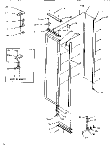 Door/hinge/trim Freezer Diagram and Parts List for SB520SW-P1185001WW  Amana Refrigerator