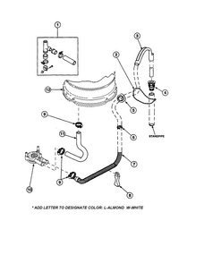 Drain Hose And Siphon Break Diagram and Parts List for LW6153LB-PLW6153LBA  Amana Washer