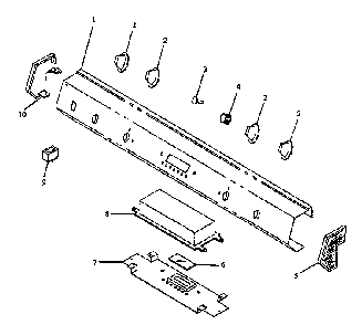 Control Panel Diagram and Parts List for AGS746E-P1130736NE  Amana Range