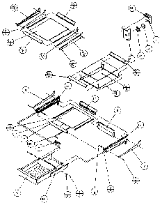 Cabinet Shelving Diagram and Parts List for TX21R-P1157603W  Amana Refrigerator