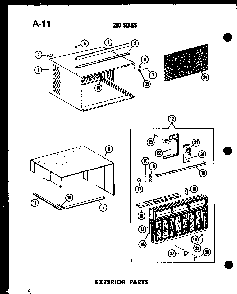 Exterior Parts Diagram and Parts List for ES216D-3MR P55417-43R Amana Air Conditioner