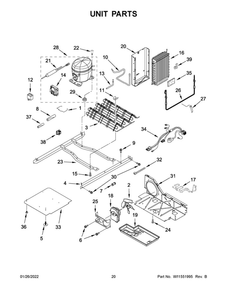 Unit Parts 1 Diagram and Parts List for ASI2175GRW07  Amana Refrigerator
