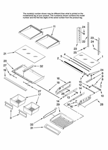 Shelf Parts Diagram and Parts List for MFI2266AES11  Maytag Refrigerator