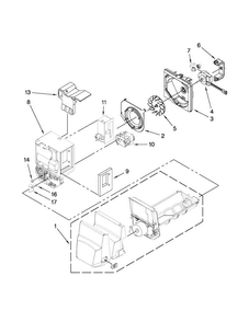 Motor And Ice Container Parts Diagram and Parts List for JFI2089WES9  Jenn-Air Refrigerator