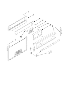 Control Panel Parts Diagram and Parts List for JGR8875RDB1  Jenn-Air Range