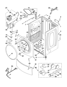 Cabinet Parts Diagram and Parts List for NGD7500VM1  Amana Dryer