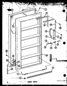 Door Parts Diagram and Parts List for ESU13B-A P60345-46WA Amana Freezer