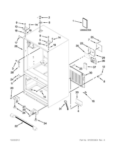 Cabinet Parts Diagram and Parts List for MFI2670XEM9  Maytag Refrigerator