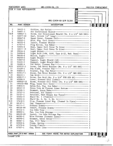 Freezer Compartment Page 2 Diagram and Parts List for 22494-OA  Admiral Refrigerator