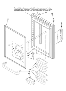 Refrigerator Door Parts Diagram and Parts List for ABL2227FES12  Amana Refrigerator