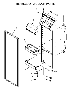 Refrigerator door parts Diagram and Parts List for MSS25C4MGK03  Maytag Refrigerator