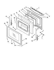 Door Parts Diagram and Parts List for AGR6011VDS3  Amana Range