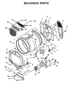 Bulkhead Parts Diagram and Parts List for YMED7230HC1  Maytag Dryer