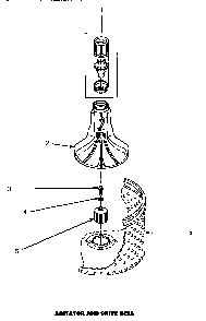 Agitator & Drive Bell Diagram and Parts List for CW9203W P1163405WW Amana Washer