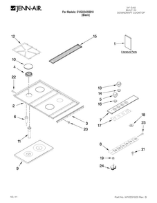 Cooktop Parts Diagram and Parts List for CVGX2423B18  Jenn-Air Cooktop