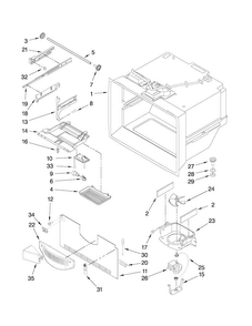 Freezer Liner Parts Diagram and Parts List for JFC2089HPR2  Jenn-Air Refrigerator