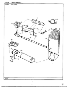 Gas Carrying Diagram and Parts List for 8540A REV E Norge Dryer