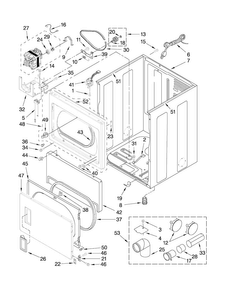 Cabinet Parts Diagram and Parts List for MGDX500XW0  Maytag Dryer