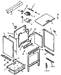 Cabinet Assembly Diagram and Parts List for AGS750L-P1141236NL  Amana Range