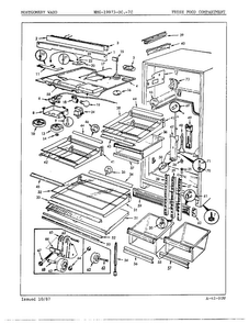 Fresh Food Compartment Diagram and Parts List for 19973C  Admiral Refrigerator