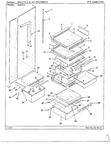 Shelves And Accessories Diagram and Parts List for 22714  Maytag Refrigerator
