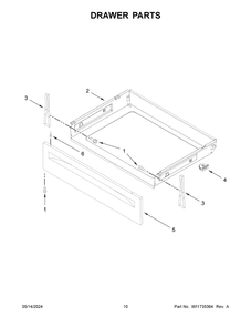 Drawer Parts Diagram and Parts List for YACR4303MFW9  Amana Range