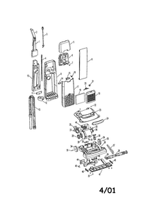 Upright Vacuum Diagram and Parts List for U5253-980  Hoover Upright Vacuum