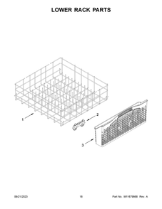 Lower Rack Parts Diagram and Parts List for ADB1400AMW1  Amana Dishwasher