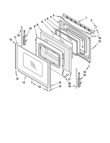 Door Parts Diagram and Parts List for AER5830VAS0  Amana Range