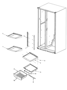 Deli And Ref Shelf Diagram and Parts List for ARS8265BB-PARS8265BB01  Amana Refrigerator