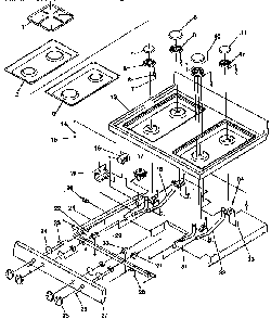 Main Top Diagram and Parts List for ARG7600W-P1143321NW  Amana Range