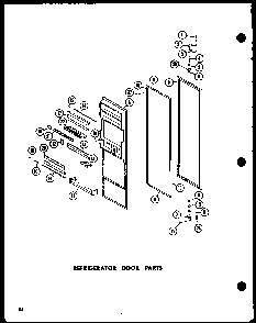 Refrigerator Door Parts Diagram and Parts List for SRI-22E-A-P74870-11WA  Amana Refrigerator