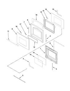 Oven Door Parts Diagram and Parts List for JJW8530DDS28  Jenn-Air Wall Oven