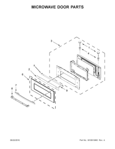 Microwave Door Parts Diagram and Parts List for JMW3430DS02  Jenn-Air Microwave