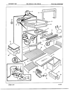 Fresh Food Compartment/misc Diagram and Parts List for 10560B  Admiral Refrigerator