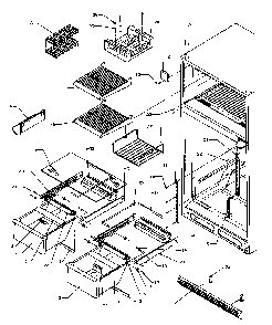 Cabinet Shelving Diagram and Parts List for TR25S5L-P1196401WL  Amana Refrigerator