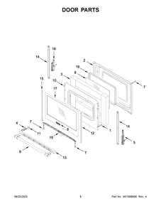 Door Parts Diagram and Parts List for MER7700LZ3  Maytag Range