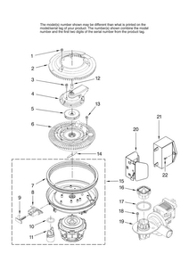 Pump And Motor Parts Diagram and Parts List for JDB1105AWB0  Jenn-Air Dishwasher