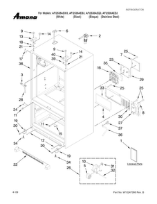 Cabinet Parts Diagram and Parts List for AFI2538AEB3  Amana Refrigerator