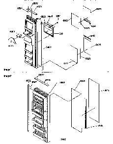 Door Trim And Panels Diagram and Parts List for 57087-P1190815WL  Amana Refrigerator
