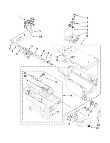 Dispenser Parts Diagram and Parts List for MHWE950WW01  Maytag Washer
