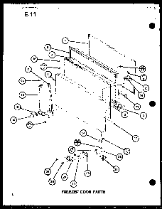 Freezer Door Parts Diagram and Parts List for TC18GG-P75535-11W  Amana Refrigerator