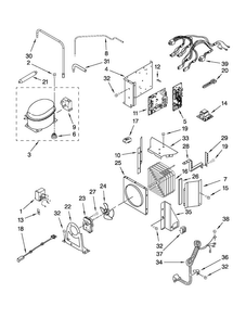 Upper Unit Parts Diagram and Parts List for JS42PPDUDB02  Jenn-Air Refrigerator