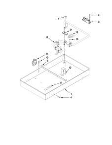 Burner Box, Gas Valves, And Switches Diagram and Parts List for JGC9536BDS15  Jenn-Air Cooktop