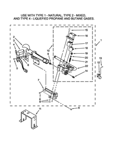 Burner Assembly Diagram and Parts List for MDG17CSBGW3  Maytag Dryer