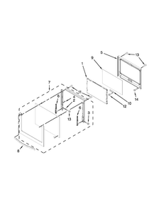Upper Oven Door Diagram and Parts List for MEW9630AB00  Maytag Wall Oven