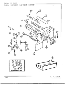 Ice Maker Diagram and Parts List for 19822-7  Admiral Refrigerator