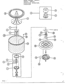 Tub Parts Diagram and Parts List for P7804719W  Amana Washer